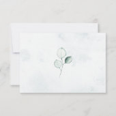 Aquarellfarben Eukalyptus-Blätter Grenzhochzeit RSVP Karte (Rückseite)