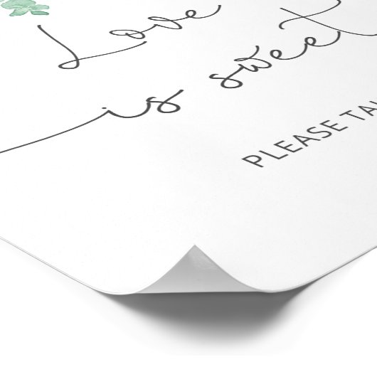 Aquarellfarben Eukalyptus-Liebe Poster (Ecke)