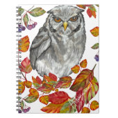 Aquarellfarben fallen schöne Eule und verließ Notizblock (Vorderseite)