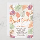 Aquarellfarben Fallende Blätter Bridal Dusche Einl Einladung (Vorderseite)