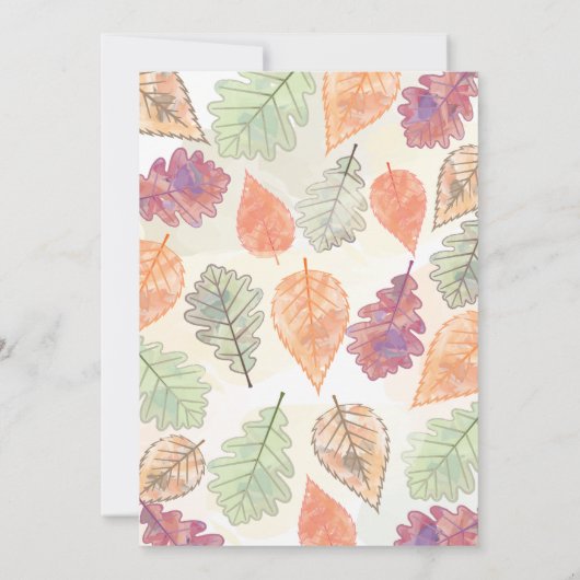 Aquarellfarben Fallende Blätter Bridal Dusche Einl Einladung (Rückseite)