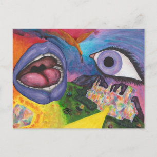 Aquarellfarben Fantasy Dimensions Woman Opal Surre Postkarte