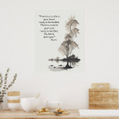 Aquarellfarben Farbe Schwarzer Baum und Zitat Poster (Küche)