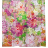 Aquarellfarben farbenfrohe BlumenCollage Duschvorhang (Vorderseite)