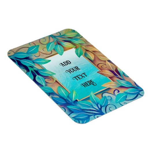 Aquarellfarben Farbige Blätter Golden Border Magnet (Rechte Seite)