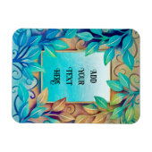 Aquarellfarben Farbige Blätter Golden Border Magnet (Horizontal)