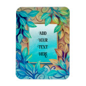 Aquarellfarben Farbige Blätter Golden Border Magnet (Vertikal)