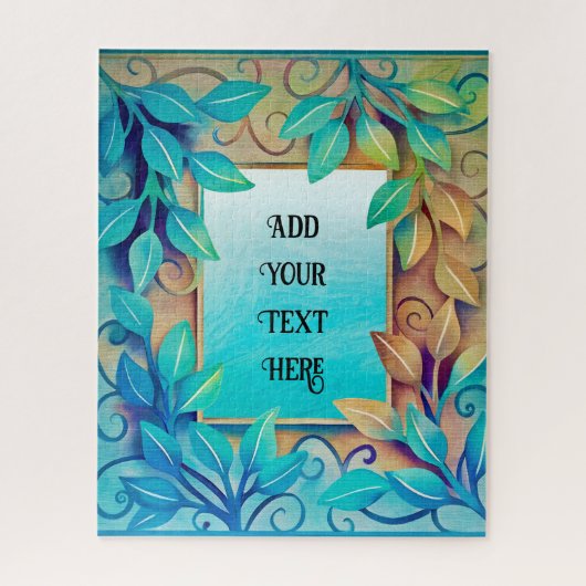 Aquarellfarben Farbige Blätter Golden Border Puzzle (Vertikal)