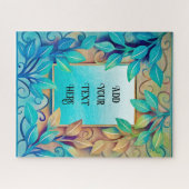 Aquarellfarben Farbige Blätter Golden Border Puzzle (Horizontal)