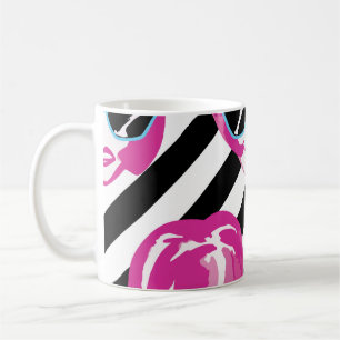 Aquarellfarben Fashion Girls Faces Muster Kaffeetasse