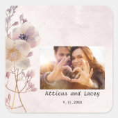 Aquarellfarben Faye Blumenkleber Quadratischer Aufkleber (Vorderseite)