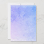 Aquarellfarben-Feathers auf blauem Lila Bacheloret Einladung (Rückseite)