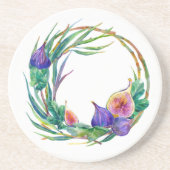 Aquarellfarben-Feigen Getränkeuntersetzer (Vorne)