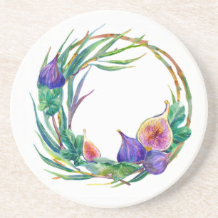 Aquarellfarben-Feigen Getränkeuntersetzer