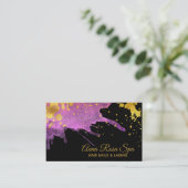 ** Aquarellfarben Fett Glam Abstrakt Pink Gold Lux Visitenkarte (Stehend Vorderseite)