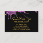 ** Aquarellfarben Fett Glam Abstrakt Pink Gold Lux Visitenkarte (Rückseite)