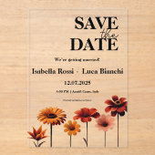 Aquarellfarben Fett Rot und orange Sunset Farben Acryleinladungen (Vorderseite)