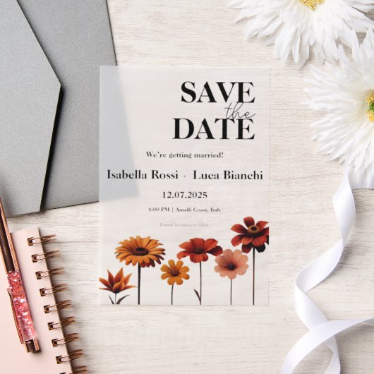 Aquarellfarben Fett Rot und orange Sunset Farben Pergament Einladungen (Hochzeit)