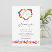 Aquarellfarben-Fiesta Sip and See Einladung (Stehend Vorderseite)