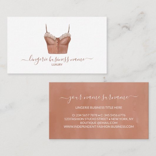 Aquarellfarben-Fingerie-Mode Visitenkarte (Vorne/Hinten)