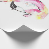 Aquarellfarben Flamingo | Funny Flaming Geschenkpapier (Ecke)