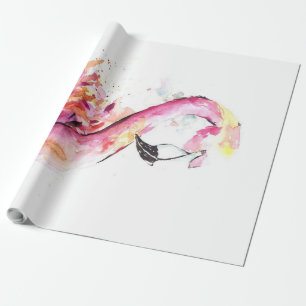 Aquarellfarben Flamingo Funny Flaming Geschenkpapier