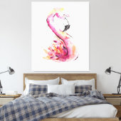 Aquarellfarben Flamingo | Funny Flaming Leinwanddruck (Insitu (Schlafzimmer))