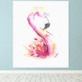 Aquarellfarben Flamingo | Funny Flaming Leinwanddruck (Insitu (Holzboden))