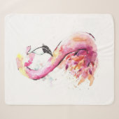 Aquarellfarben Flamingo | Funny Flaming Sherpadecke (Vorderseite (Horizontal))