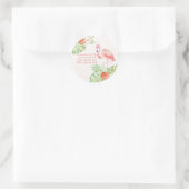 Aquarellfarben Flamingo und Funny Zitat Tropisch Runder Aufkleber (Tasche)