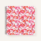 Aquarellfarben Flamingos in Wasserfarben Notizbuch (Vorderseite)