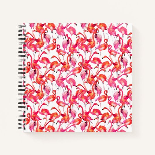 Aquarellfarben Flamingos in Wasserfarben Notizbuch (Vorderseite)