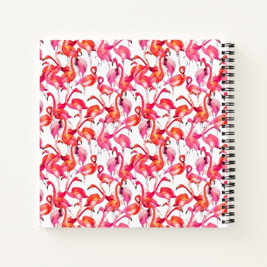 Aquarellfarben Flamingos in Wasserfarben Notizbuch (Rückseite)