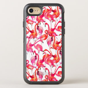 Aquarellfarben Flamingos in Wasserfarben OtterBox Symmetry iPhone 8/7 Hülle