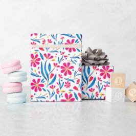 Aquarellfarben Flora-Muster Geschenkpapier