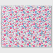 Aquarellfarben Flora-Muster Geschenkpapier (Flach)