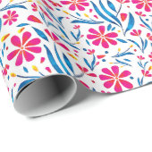 Aquarellfarben Flora-Muster Geschenkpapier (Rolleneckpunkt)