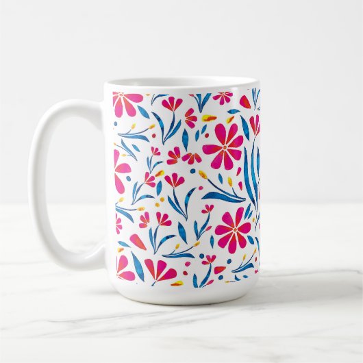 Aquarellfarben Flora-Muster Kaffeetasse (Links)