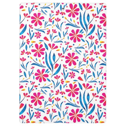 Aquarellfarben Flora-Muster Klemmbrett (Rückseite)
