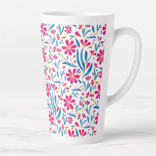 Aquarellfarben Flora-Muster Milchtasse