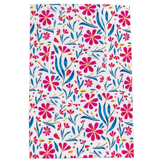 Aquarellfarben Flora-Muster Mittlere Geschenktüte (Vorderseite)