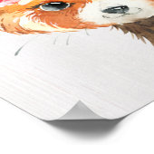 Aquarellfarben Floral Baby Red Panda Tiere Poster (Ecke)