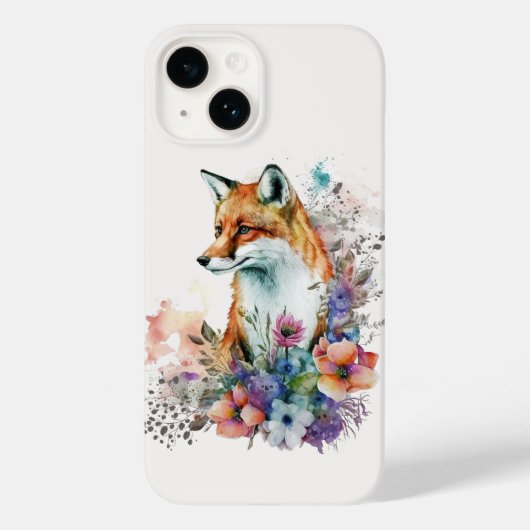 Aquarellfarben Floral Boho Chic ästhetische Fox Ar Case-Mate iPhone Hülle (Rückseite)