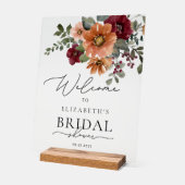 Aquarellfarben Floral Boho Fall Brautparty Willkom Acrylschild (Winkel)