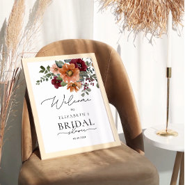 Aquarellfarben Floral Boho Fall Brautparty Willkom Poster