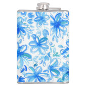 Aquarellfarben Floral Chintz Niedliches Muster Flachmann (Rückseite)