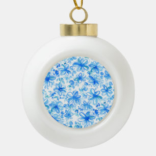 Aquarellfarben Floral Chintz Niedliches Muster Keramik Kugel-Ornament