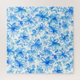 Aquarellfarben Floral Chintz Niedliches Muster Puzzle