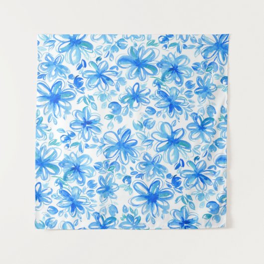 Aquarellfarben Floral Chintz Niedliches Muster Wandteppich (Vorderseite)