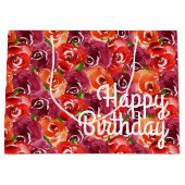 Aquarellfarben Floral Collage Happy Birthday Große Geschenktüte (Vorderseite)